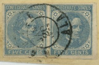 Mr Fancy Cancel CSA 7 PAIR COVER WITH MOBILE ALA 1863 DCDS TO LIVINGSTON ALA 2