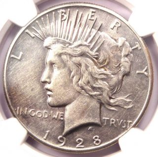 1928 Peace Silver Dollar $1 - Ngc Au Details - Rare 1928 - P Key Date Coin