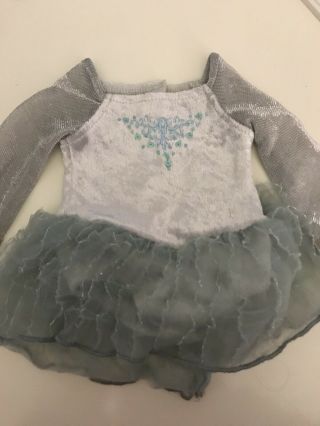 American Girl Doll Mia ' s Silver Skate Dress with Box 2008 2