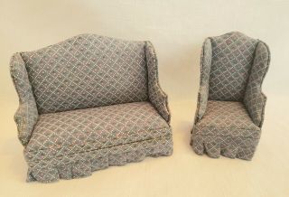 Dollhouse Miniatures 1:12 Couch And Chair Set