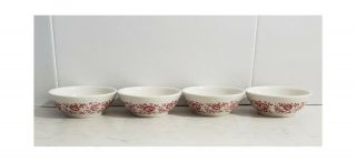Vintage Syracuse China Roxbury Red Set Of 4 Restaurant Ware Bowls