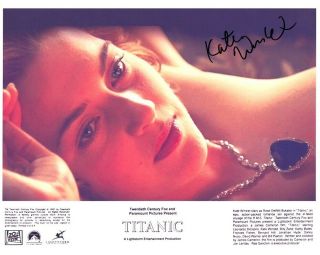 Kate Winslet Signed Titanic 8x10 W/ Sexy No Clothes Pose With Heart Of Ocean
