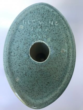 Vintage MCM Red Wing Pottery Vase Speckled Aqua 3