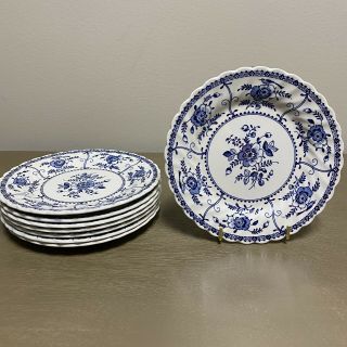 “indies Blue” Johnson Brothers Bread,  Butter Plates - Set Of 8 (england)
