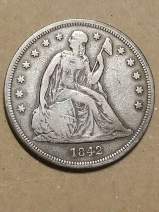 1842 Seated Liberty One Dollar Detail Ms, .