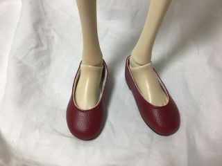 Bjd - Msd 1/4 Dark Red Leather Type”dale Rae Design”slip On Flat Shoes