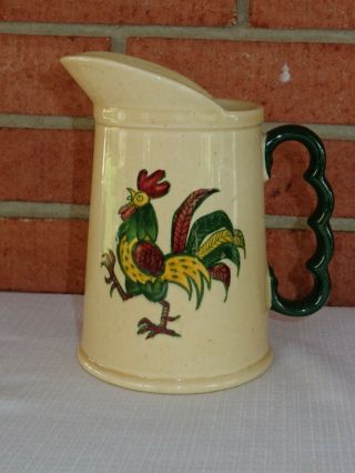 Metlox Poppy Trail Green Rooster Provincial Pitcher