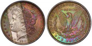 1884 - O $1 Morgan Silver Dolar MS63 PCGS Toned,  Textile 3