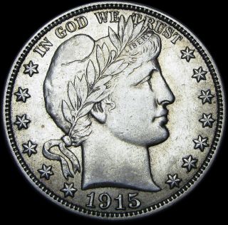 1915 - S Barber Half Dollar Silver Coin - - - Stunning - - - C655