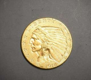 $2.  50 United States 90 Us Gold Coin - 1914 - D Indian Head.