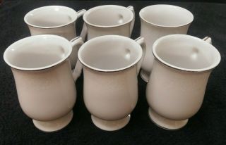 Set Of 6 Crown Victoria Lovelace Coffee Pedestal Mug Cup