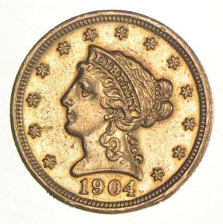 1904 $2.  50 Quarter Eagle Liberty Head - U.  S.  Gold Coin 189