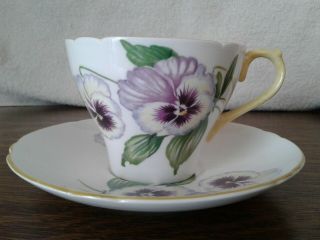 Vtg Shelley Pansy Tea Coffee Cup & Saucer 13823 Fine Bone China England