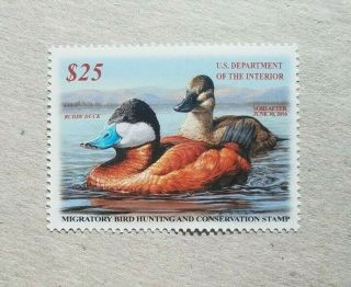 Rw82,  Vf Nh 2016 $25 Ruddy Duck Federal Duck Stamp Stuart Katz
