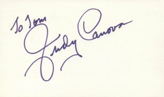 Judy Canova Actress Comedian Singer 1981 Tv Movie Autographed Signed Index Card