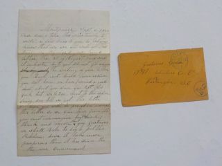 Civil War Letter 1864 Vote Put Rebellion Down 17th Vermont Montpelier Cover Vtg