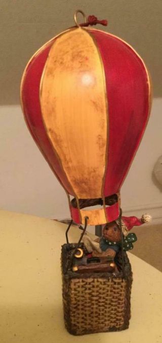 Russ Bears From The Past Santa Bear In Hot Air Balloon Christmas Ornament