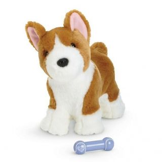 American Girl Doll Pet Corgi Puppy Dog Box Brown White 2014 Retired Magnetic Toy