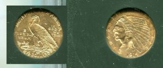 1914 D $2 1/2 Indian Head Gold Type Coin Au 5187n