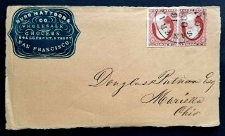 Us Scott 11a Pair Tied On Cover West Coast Rate Cameo Advertising