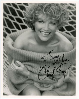 Supermodel Cheryl Tiegs Signed Autographed Glamour Pin - Up Photograph