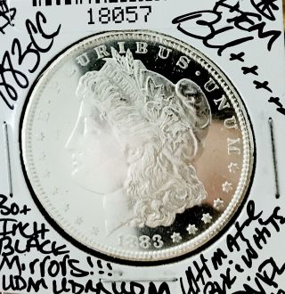 1883 Cc Morgan Dollar Gem Bu,  Black&white Cameo Dmpl 30,  In Blk Mirrors Nr 18057