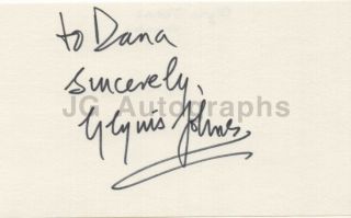 Glynis Johns - British Actress: " Mary Poppins " - Authentic Autograph To Dana
