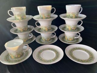 Noritake Bimini Younger Image 6923 Set Of 10 Cups And 12 Saucers
