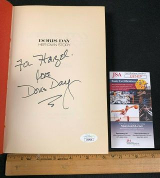 Doris Day Hand Signed Her Own Story Hard Cover Book Jsa/coa
