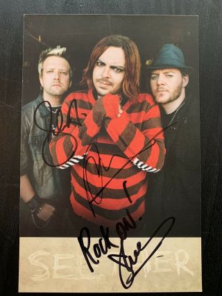 Seether Autographed Photo Print Signed By Whole Band.  5.  5 X 8.  5.  Not A Reprint.