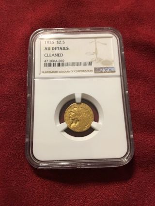 1926 G$2.  5 Indian Head Gold Quarter Eagle Au Details Ngc Cleaned