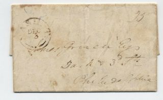1828 Nashville Tennessee Stampless Folded Letter To Philadelphia [h.  318]