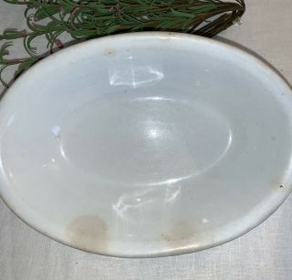 1800’s Antique White Ironstone Oval Serving Bowl J.  & G.  Meakin Crazed Stained