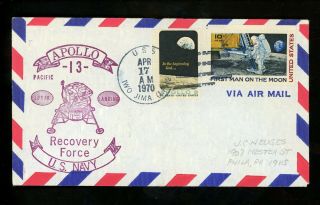 Us Postal History Space Recovery Ship Apollo 13 1970 Uss Iwo Jima Lph - 2 Primary