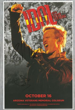 Billy Idol & Steve Stevens Autographed Gig Poster Eyes Without A Face Rebel Yell