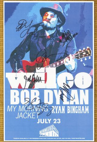 Wilco Autographed Gig Poster Jeff Tweedy,  Mikael Jorgensen,  Nels Cline