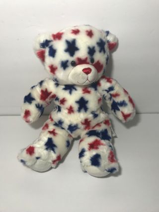Babw Build - A - Bear Teddy Bear Plush Patriotic Usa White With Red Blue Stars
