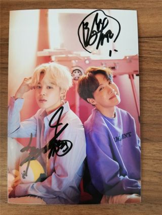 Signed Photo Bts Bangtan Boys Jimin Park Jimin V Kim Taehyung Hand Autograph 4x6