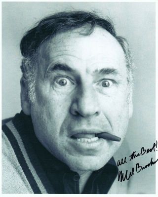 Mel Brooks Hand - Signed Funny Young 8x10 Closeup Authentic W/ Great Portrait