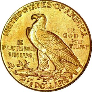 1914 - D $2.  50 Indian Head Gold Quarter Eagle XF K10812 2