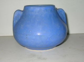 Vintage Brush McCoy blue Vellum Art pottery pot vase 2