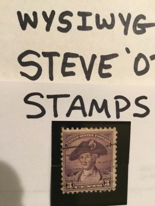 Very Rare 1932 Purple 3 Cent Stamp George Washington In A Hat