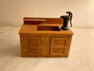 Dollhouse Miniature Antique Style Dry Sink Kitchen Cabinet