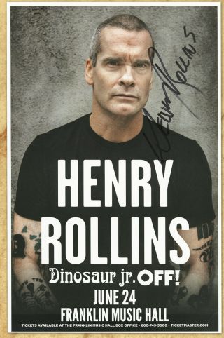 Henry Rollins Autographed Concert Poster 2011 Black Flag