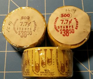 1614 1976 7.  7c Saxhorn Usps Bulk Rate Coil Roll Of 500 Mnh In Wrapper