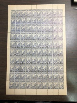 Full Sheet 100 Ca,  Tax Stamp,  Rare