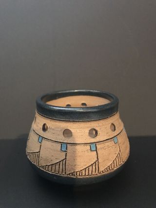 Mary Tuttle,  Southwest Native American Style Pottery - 3 - 1/2 Inches Tall