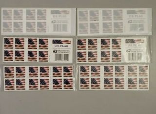 Usps First Class Forever Us Flag Postage Stamps 5 Books Of 20 Total Of100 Stamps