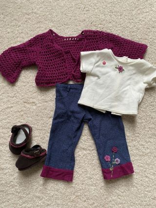 Authentic American Girl Of Today Doll Clothes 2002 Flower Power Outfit - Retired