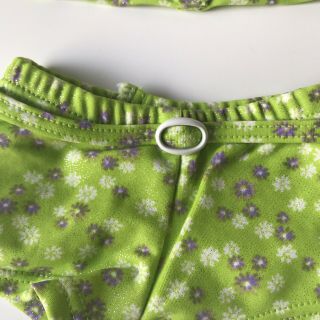 American Girl Doll GOTY 2003 KAILEY Green Floral SWIMSUIT Swim Top Shorts EUC 2